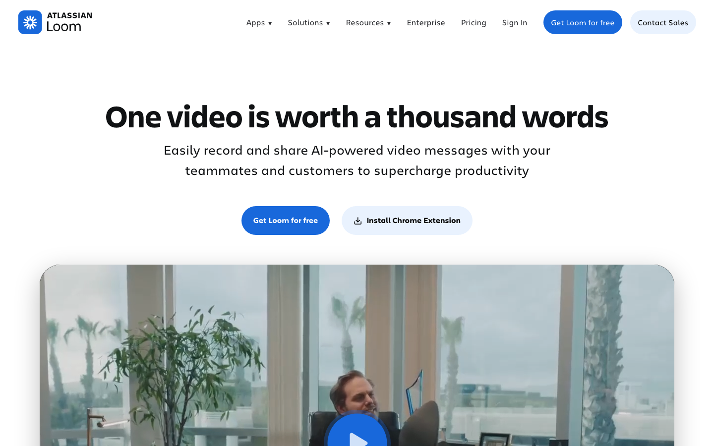Loom homepage — AI-powered async video messaging for teams and customers